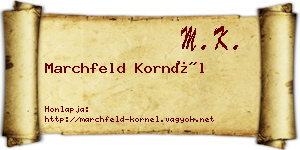 Marchfeld Kornél névjegykártya